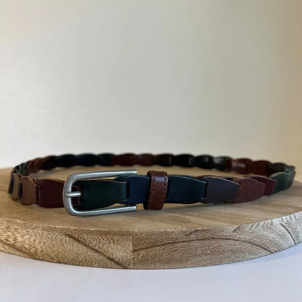 Capezio Genuine Leather Colored India Made Solid Brass Buckle Belt Size M/L